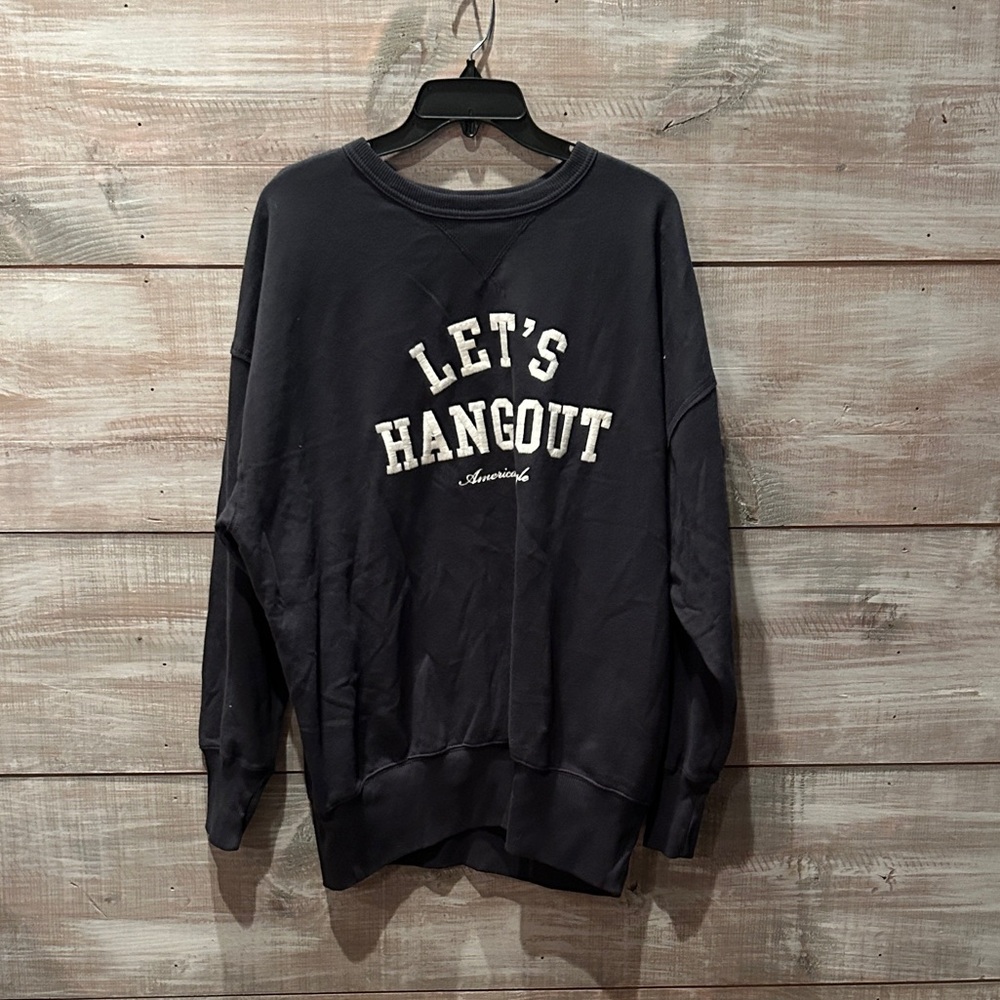 NWOT AMERICAN EAGLE Let’s Hangout navy sweatshirt size S